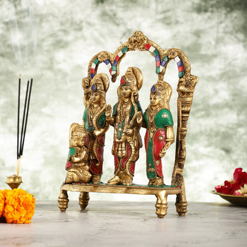 Exquisite Brass Ram Darbar idol 11 Inch - Budhshiv.com