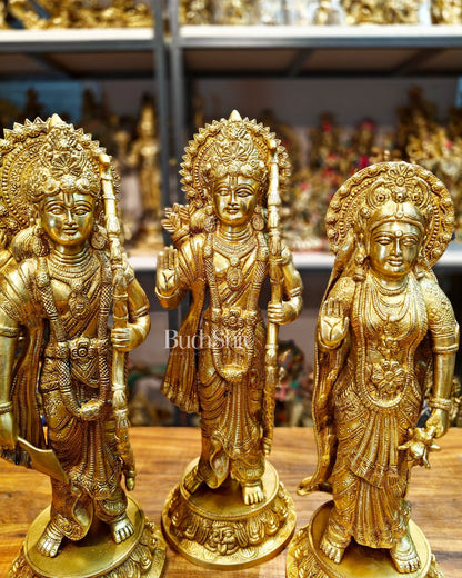 Exquisite Brass Ram Darbar Idols Set - 16" - Budhshiv.com