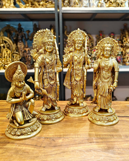 Exquisite Brass Ram Darbar Idols Set - 16" - Budhshiv.com