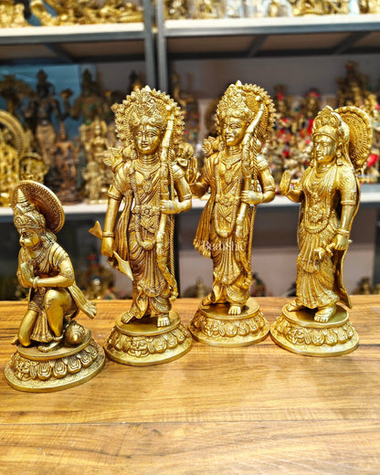 Exquisite Brass Ram Darbar Idols Set - 16" - Budhshiv.com