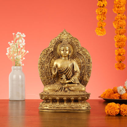 Exquisite Brass Superfine Buddha Statue | 10.5" - Budhshiv.com