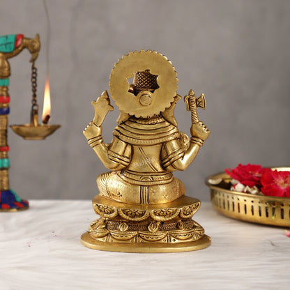 Exquisite Handcrafted Brass Ganesha Statue | Height 7 inches - Budhshiv.com