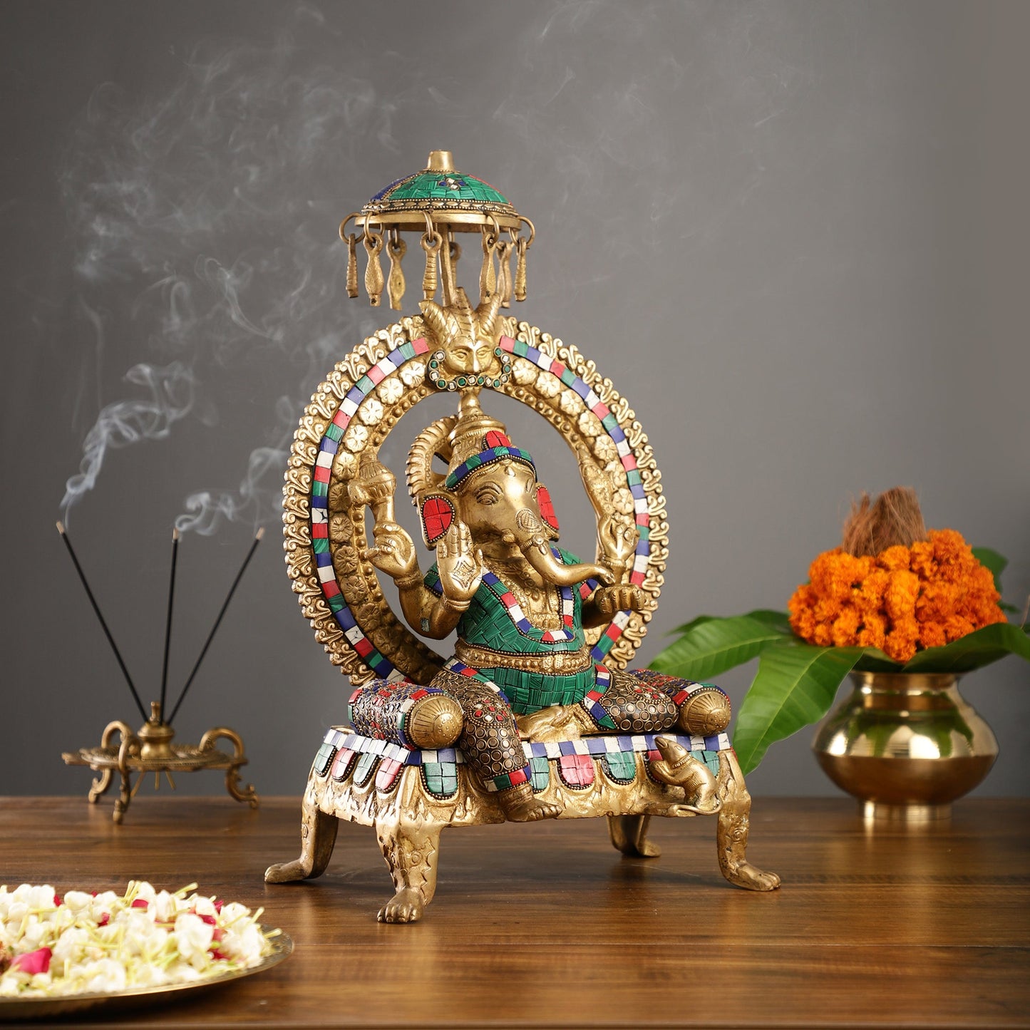 Exquisite Handcrafted Lord Ganesha Statue - 18 inch - Budhshiv.com