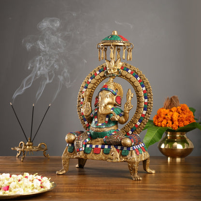 Exquisite Handcrafted Lord Ganesha Statue - 18 inch - Budhshiv.com