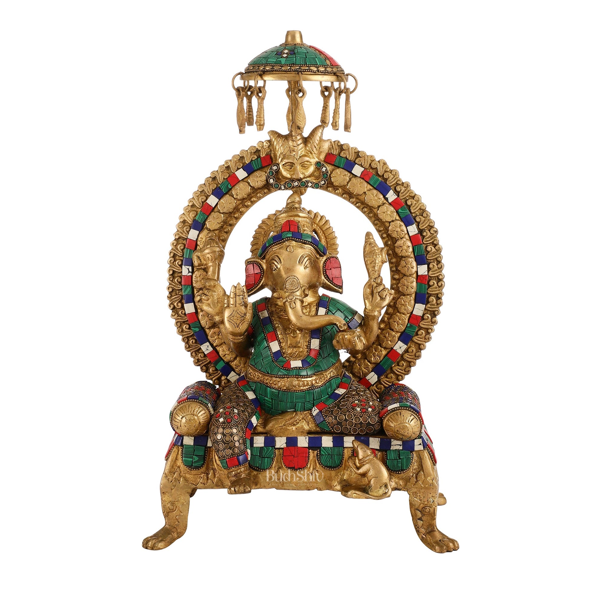 Exquisite Handcrafted Lord Ganesha Statue - 18 inch - Budhshiv.com