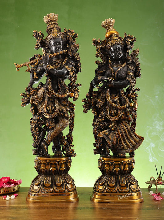 Exquisite Handmade Radha krishna Idol 29 inch - Budhshiv.com