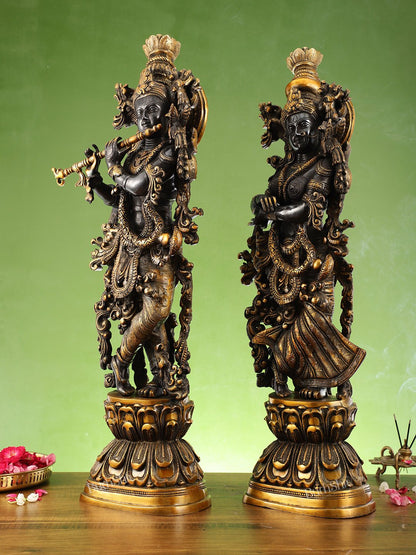 Exquisite Handmade Radha krishna Idol 29 inch - Budhshiv.com