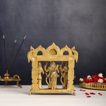 Exquisite Pure Brass Ram Darbar - Perfect Size for Home Temples 7.5 inch - Budhshiv.com