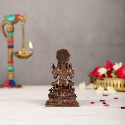 Exquisite Pure Copper Surya Dev Rath Idol - Handcrafted 4.5 Inch Statue - Budhshiv.com