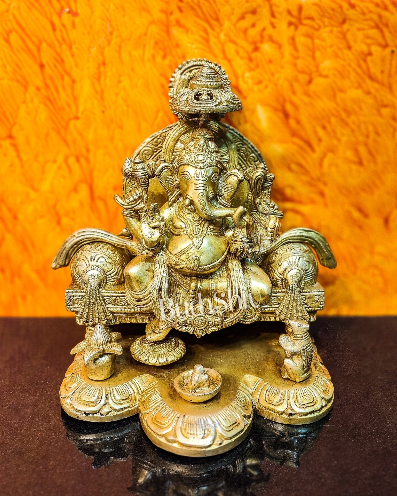 Fine Brass Handcrafted Lord Ganesha Statue - Exquisite Artistry - Budhshiv.com