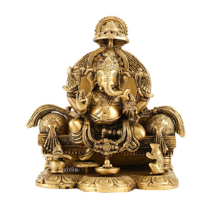 Fine Brass Handcrafted Lord Ganesha Statue - Exquisite Artistry - Budhshiv.com