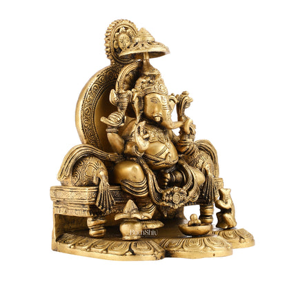 Fine Brass Handcrafted Lord Ganesha Statue - Exquisite Artistry - Budhshiv.com