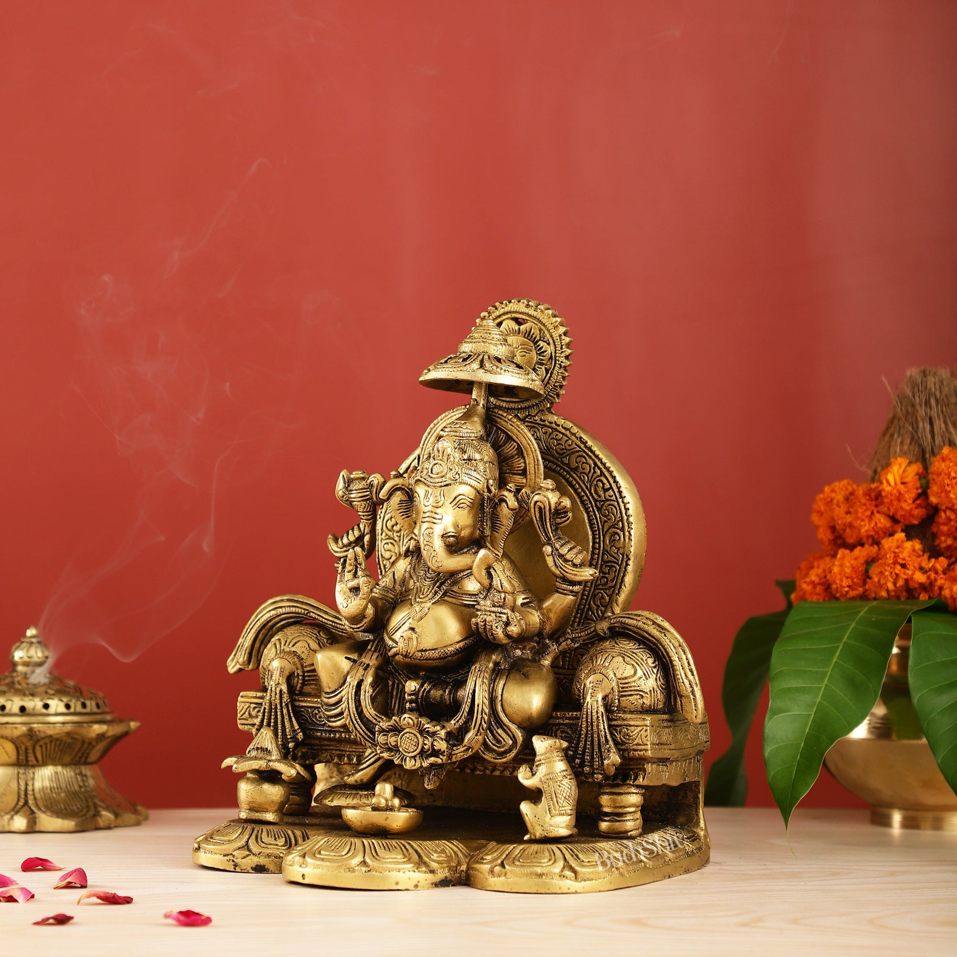 Fine Brass Handcrafted Lord Ganesha Statue - Exquisite Artistry - Budhshiv.com