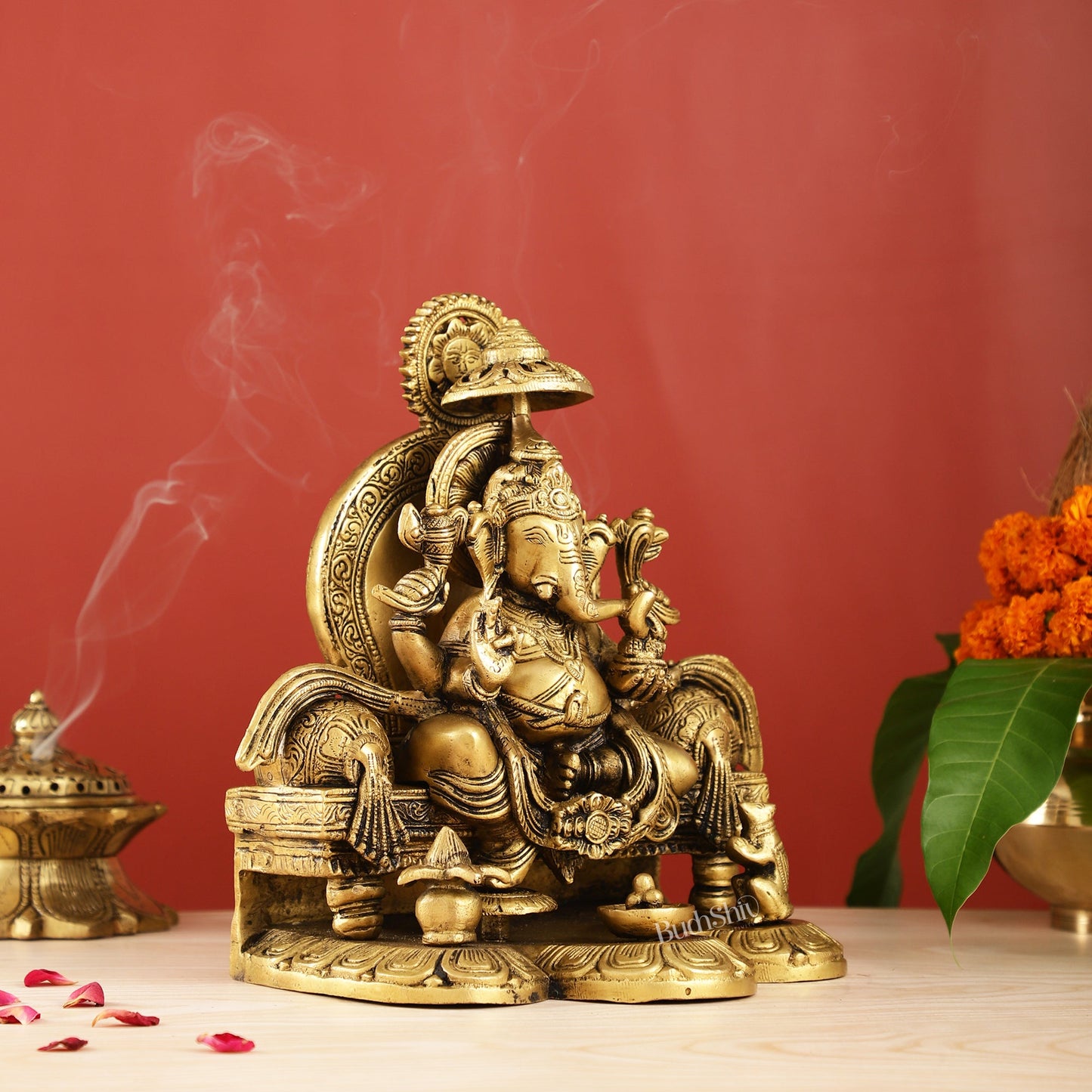 Fine Brass Handcrafted Lord Ganesha Statue - Exquisite Artistry - Budhshiv.com