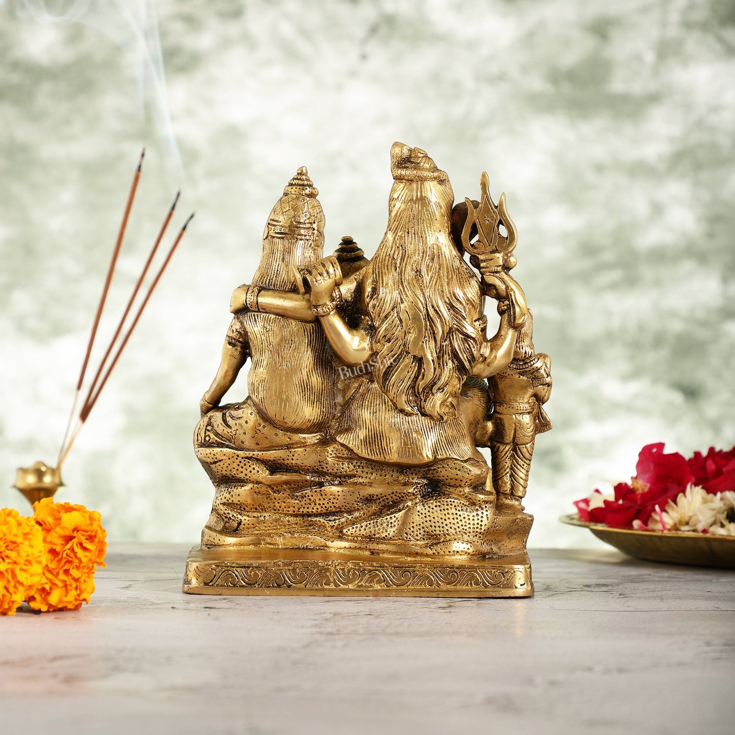 Fine Quality Brass Shiv Parivaar | 8" Height - Budhshiv.com