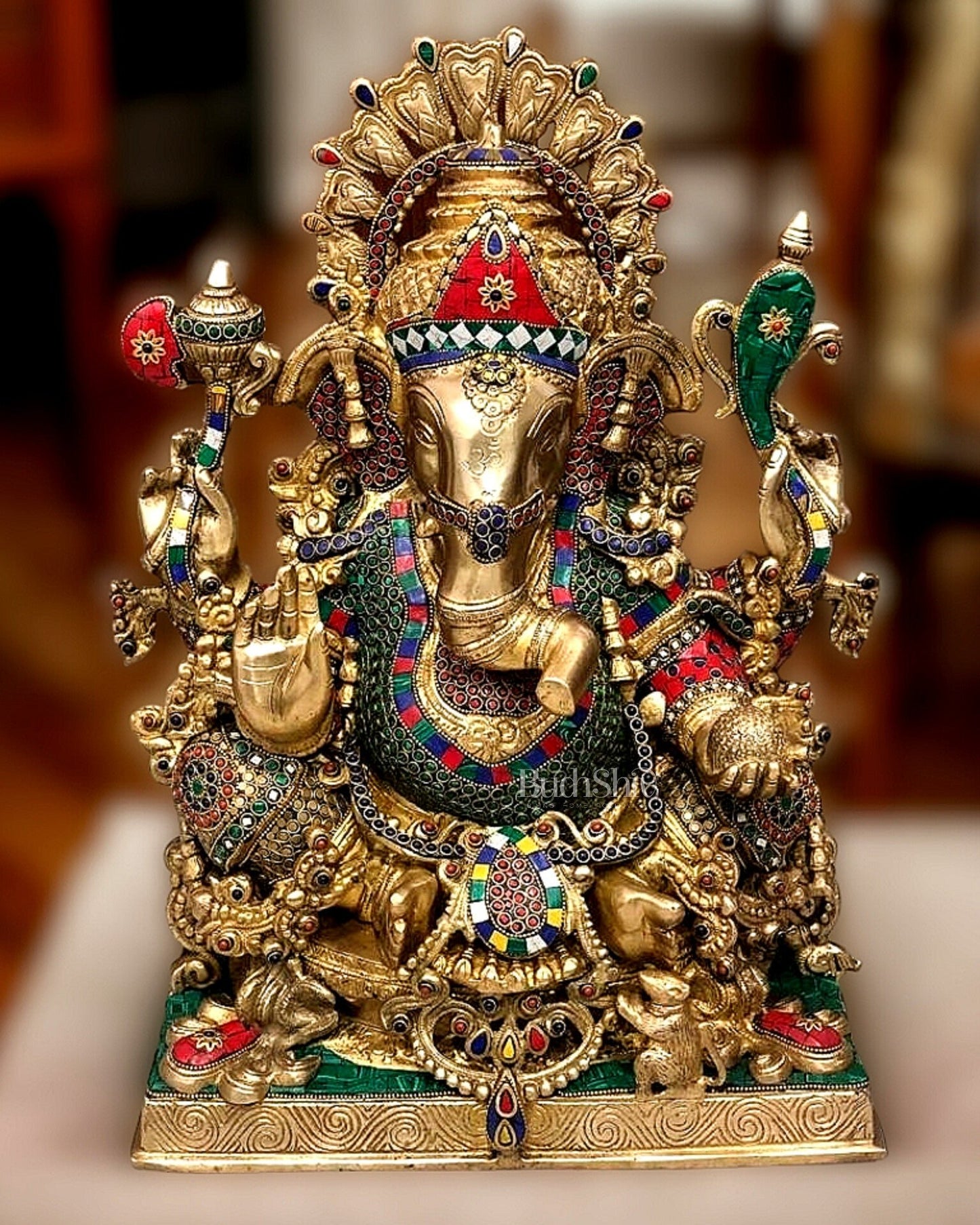 Ganapati Brass Idol 20 inch - Budhshiv.com