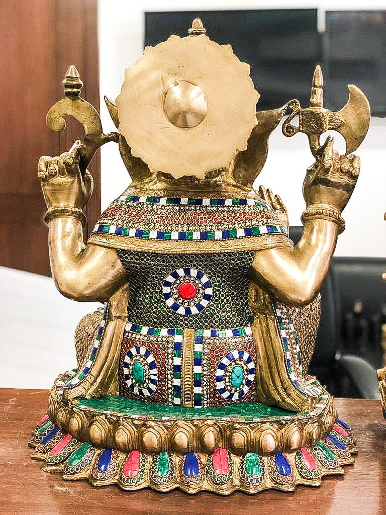 Ganapati brass statue 22" - Budhshiv.com