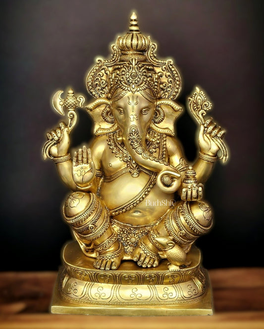 Ganesh Brass idol 16 inch - Budhshiv.com