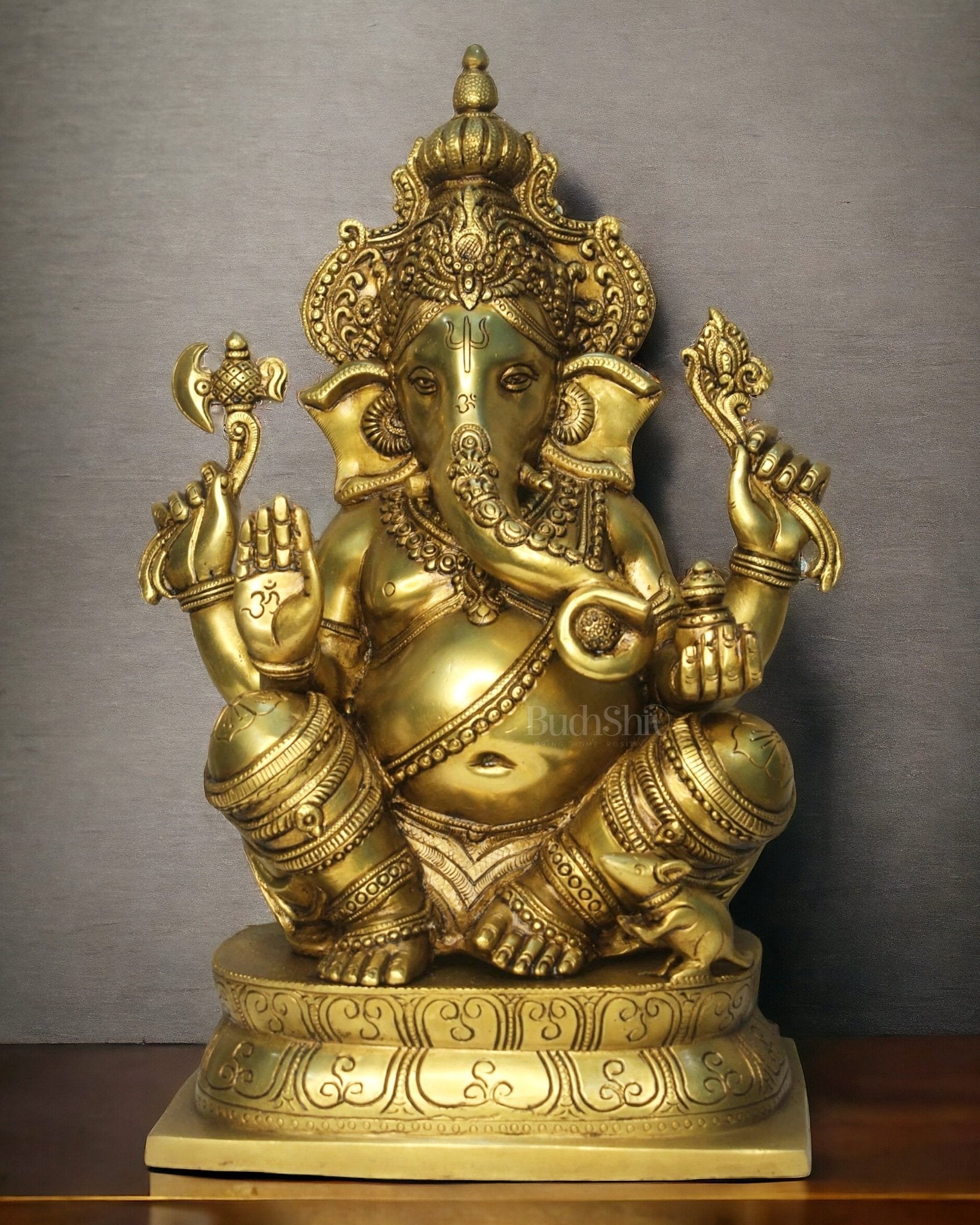 Ganesh Brass idol 16 inch - Budhshiv.com