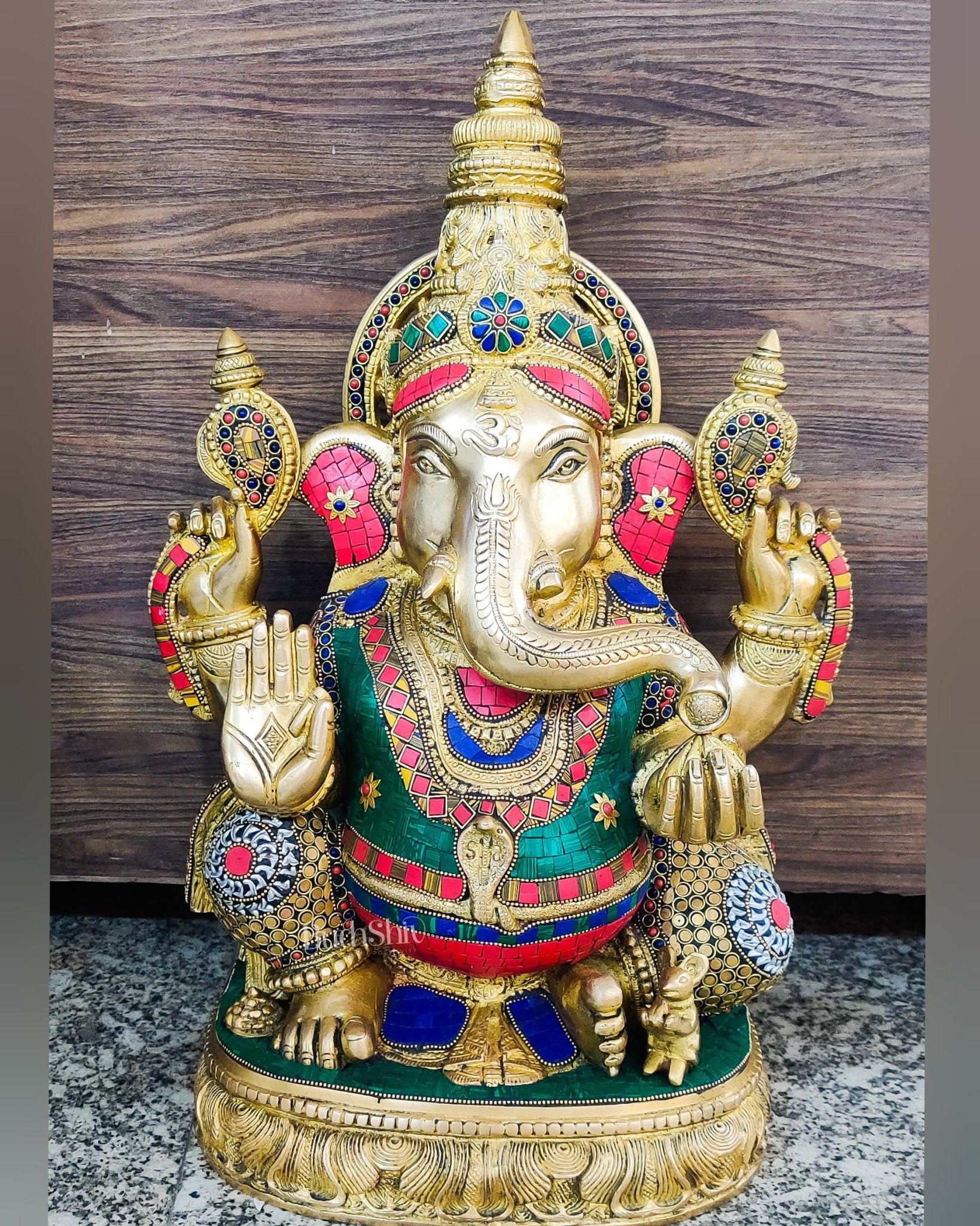 Ganesha brass idol 20 inch - Budhshiv.com