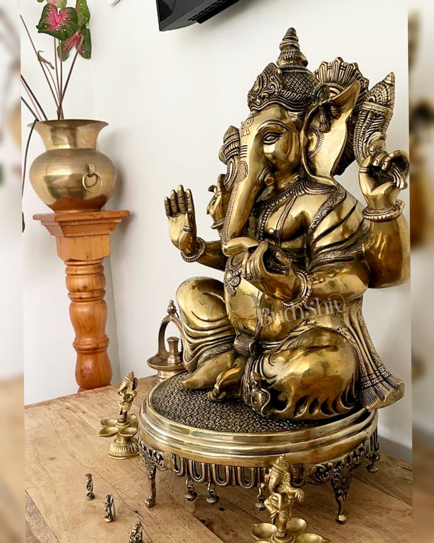 Ganesha Brass Idol 20 inches - Budhshiv.com