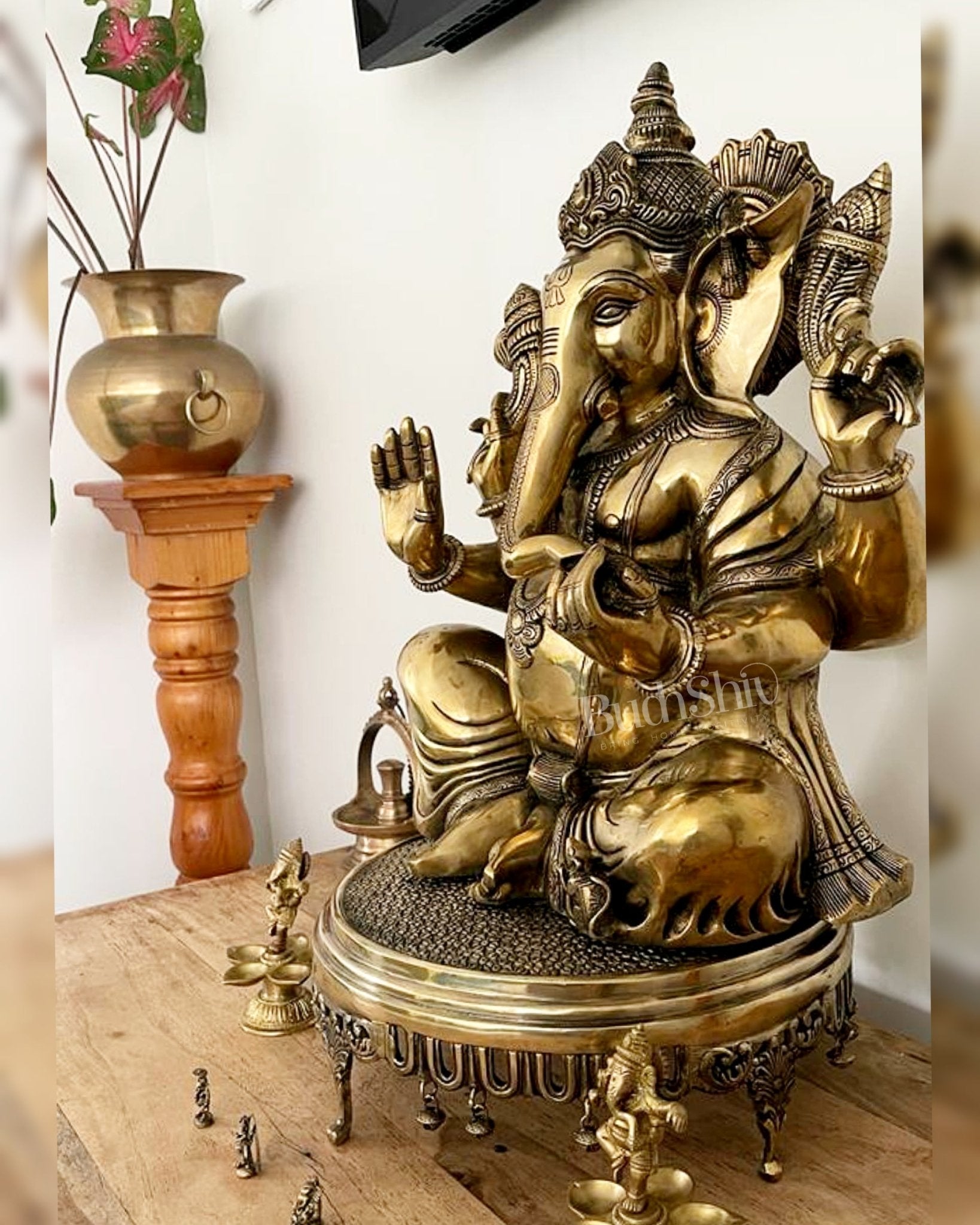 Ganesha Brass Idol 20 inches - Budhshiv.com