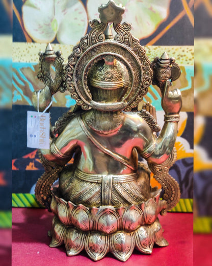 Ganesha Brass Idol 21 " Antique finish - Budhshiv.com