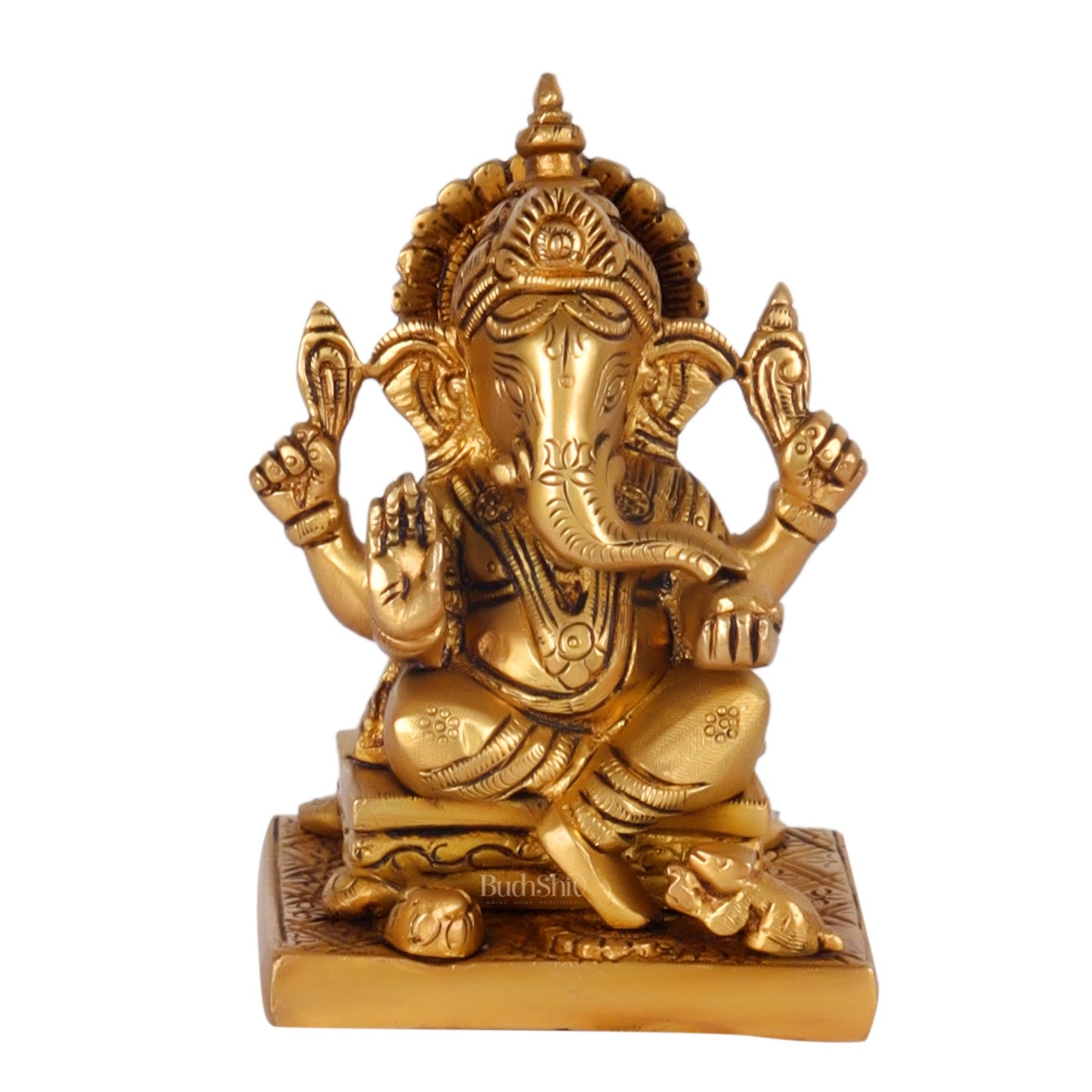 Ganesha Brass idol 5.5 inch - Budhshiv.com