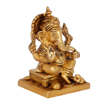 Ganesha Brass idol 5.5 inch - Budhshiv.com