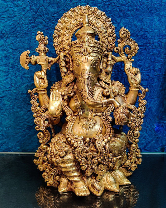 Ganesha Brass Idol with 16 inches - Budhshiv.com