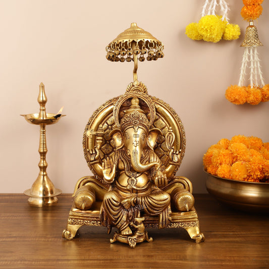 Ganesha Brass statue 18 inches - Budhshiv.com
