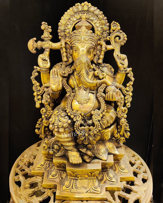 Ganesha Brass statue 19 inch - Budhshiv.com