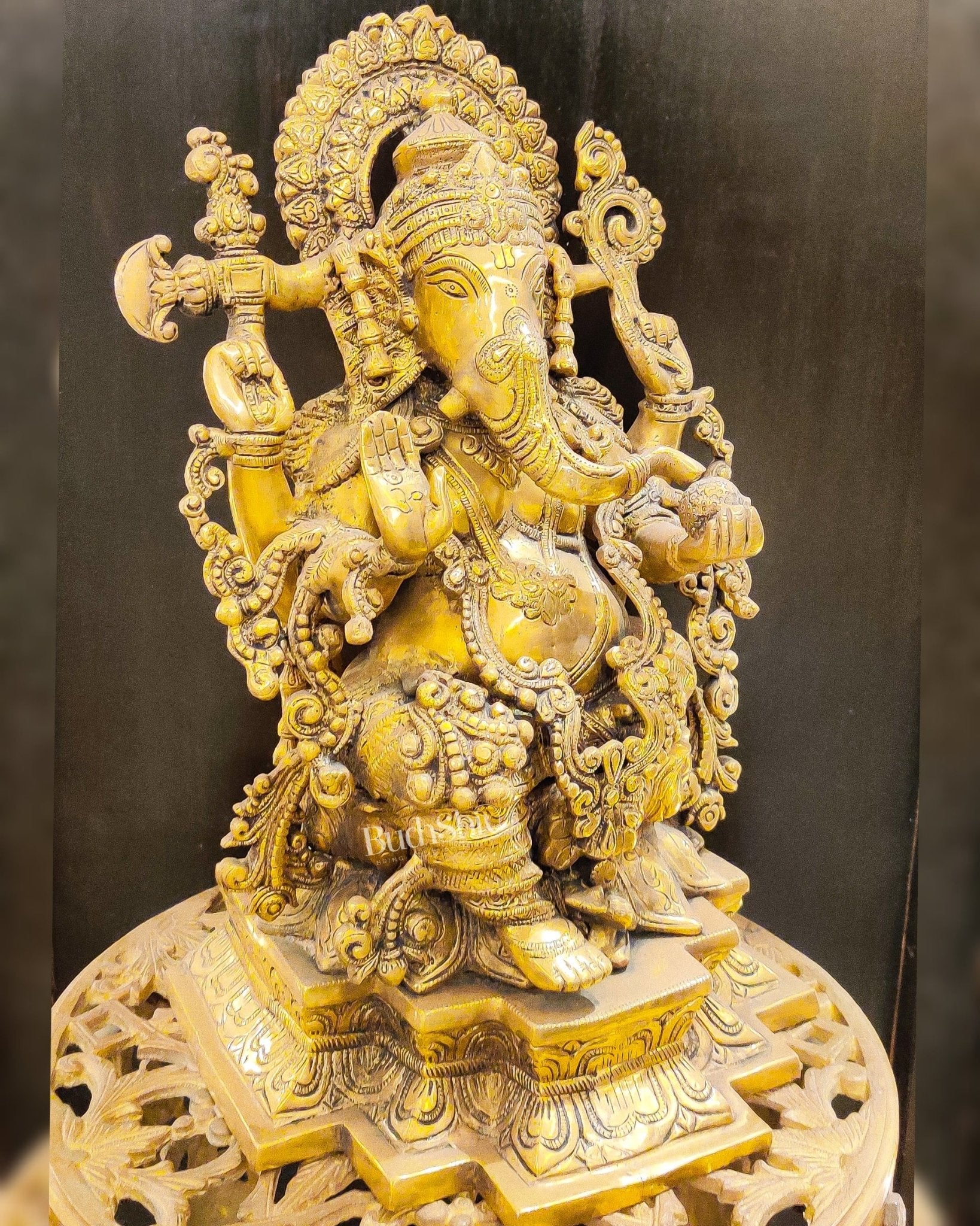 Ganesha Brass statue 19 inch - Budhshiv.com