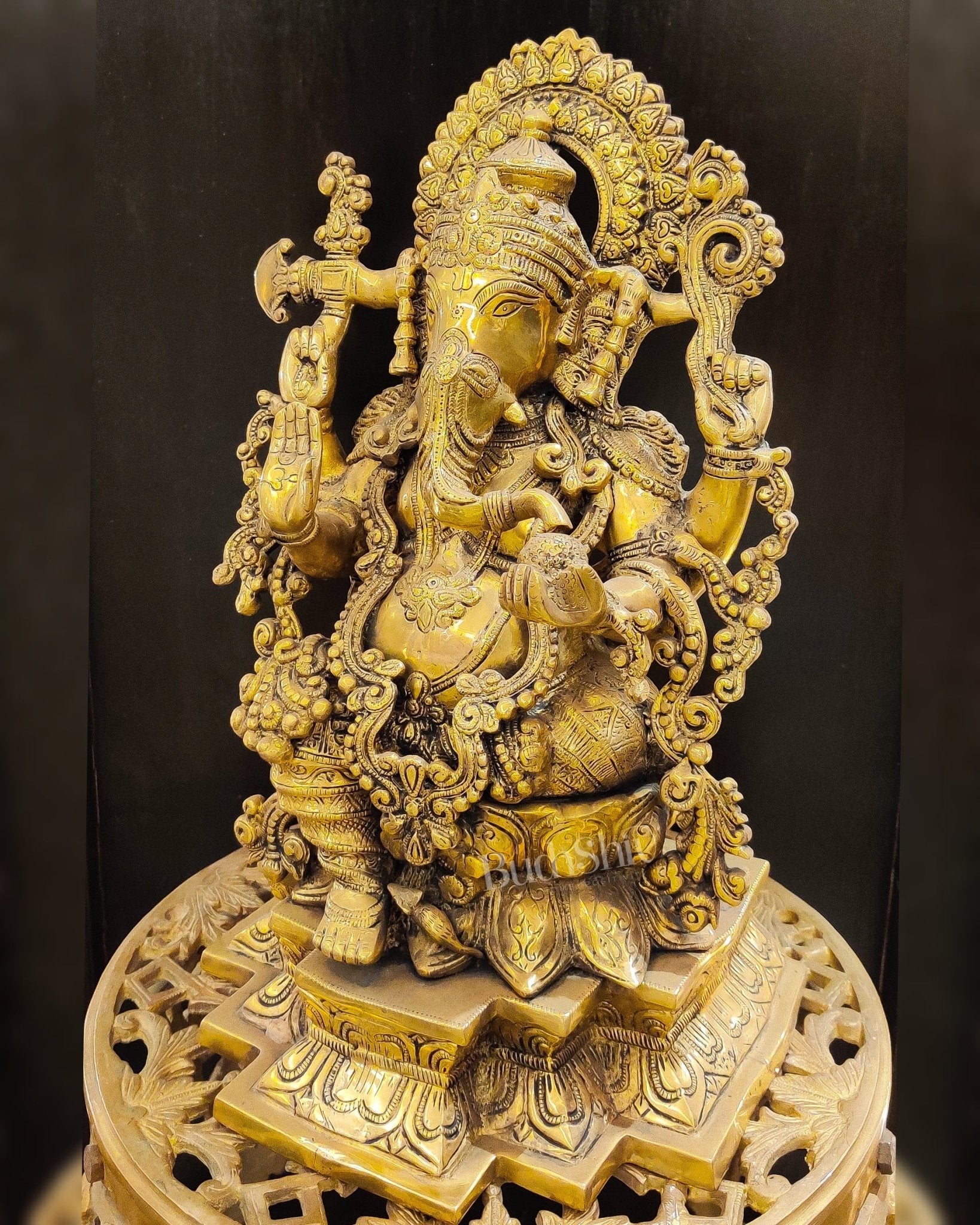 Ganesha Brass statue 19 inch - Budhshiv.com