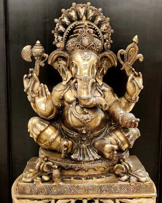 Ganesha Brass Statue 20 inch - Budhshiv.com
