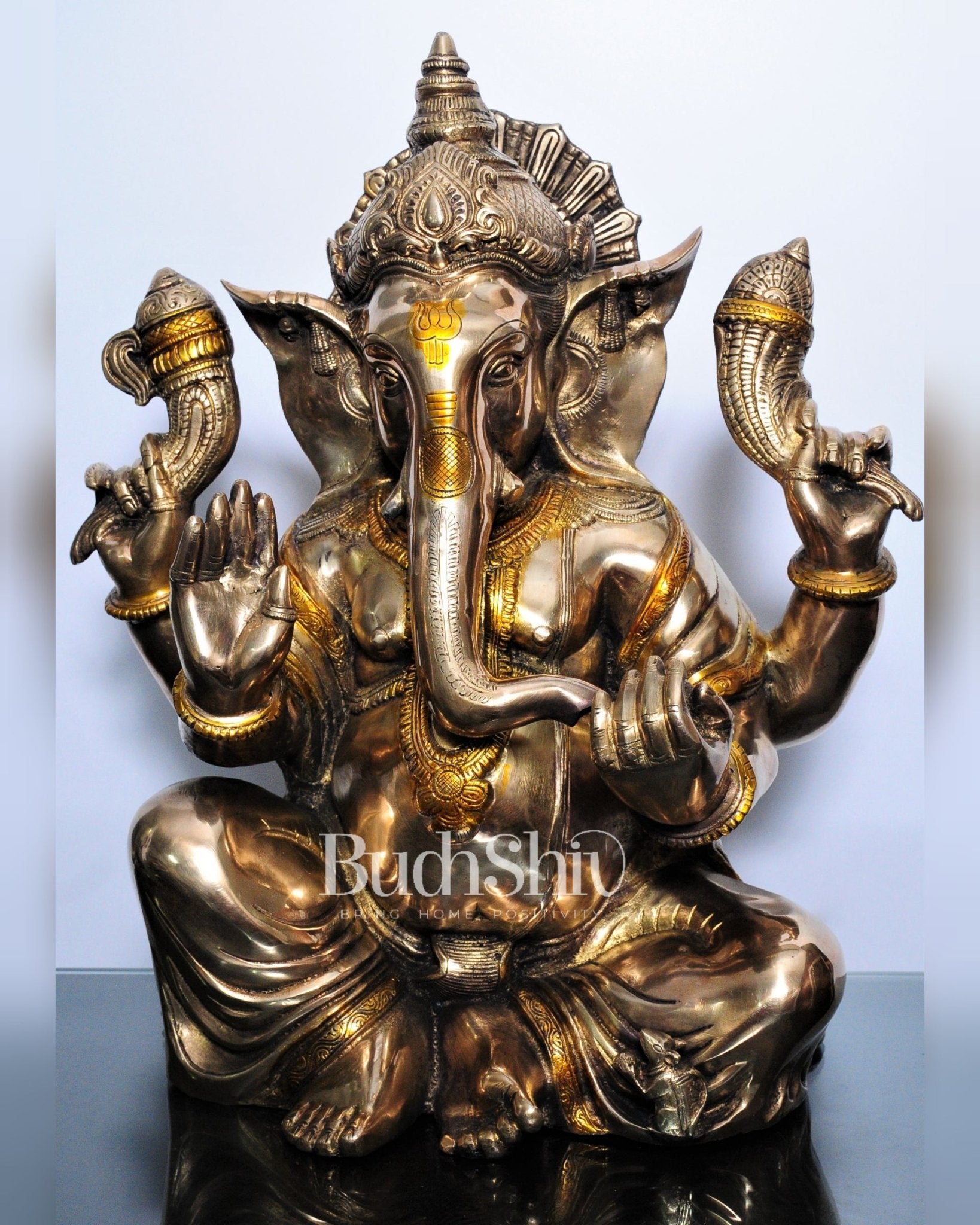 Ganesha Brass Statue 20 inches - Budhshiv.com
