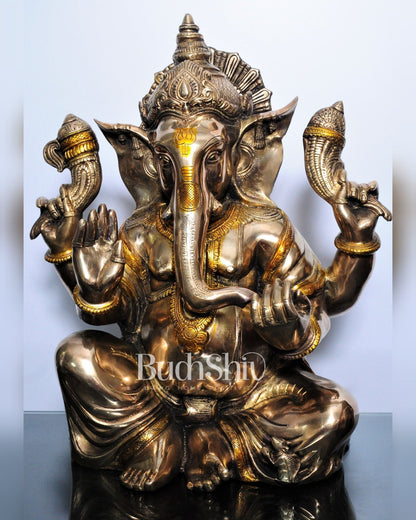 Ganesha Brass Statue 20 inches - Budhshiv.com