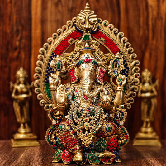 Ganesha brass statue 26" - Budhshiv.com