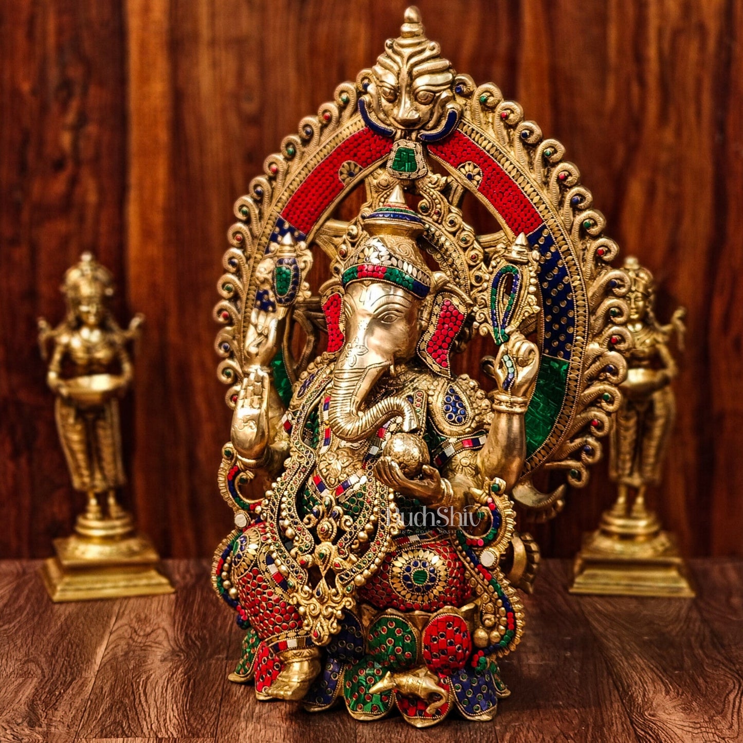 Ganesha brass statue 26" - Budhshiv.com