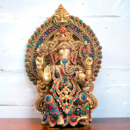 Ganesha brass statue 26" - Budhshiv.com