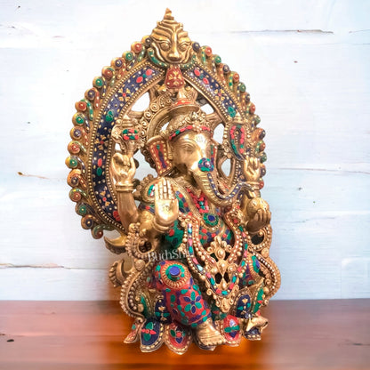 Ganesha brass statue 26" - Budhshiv.com