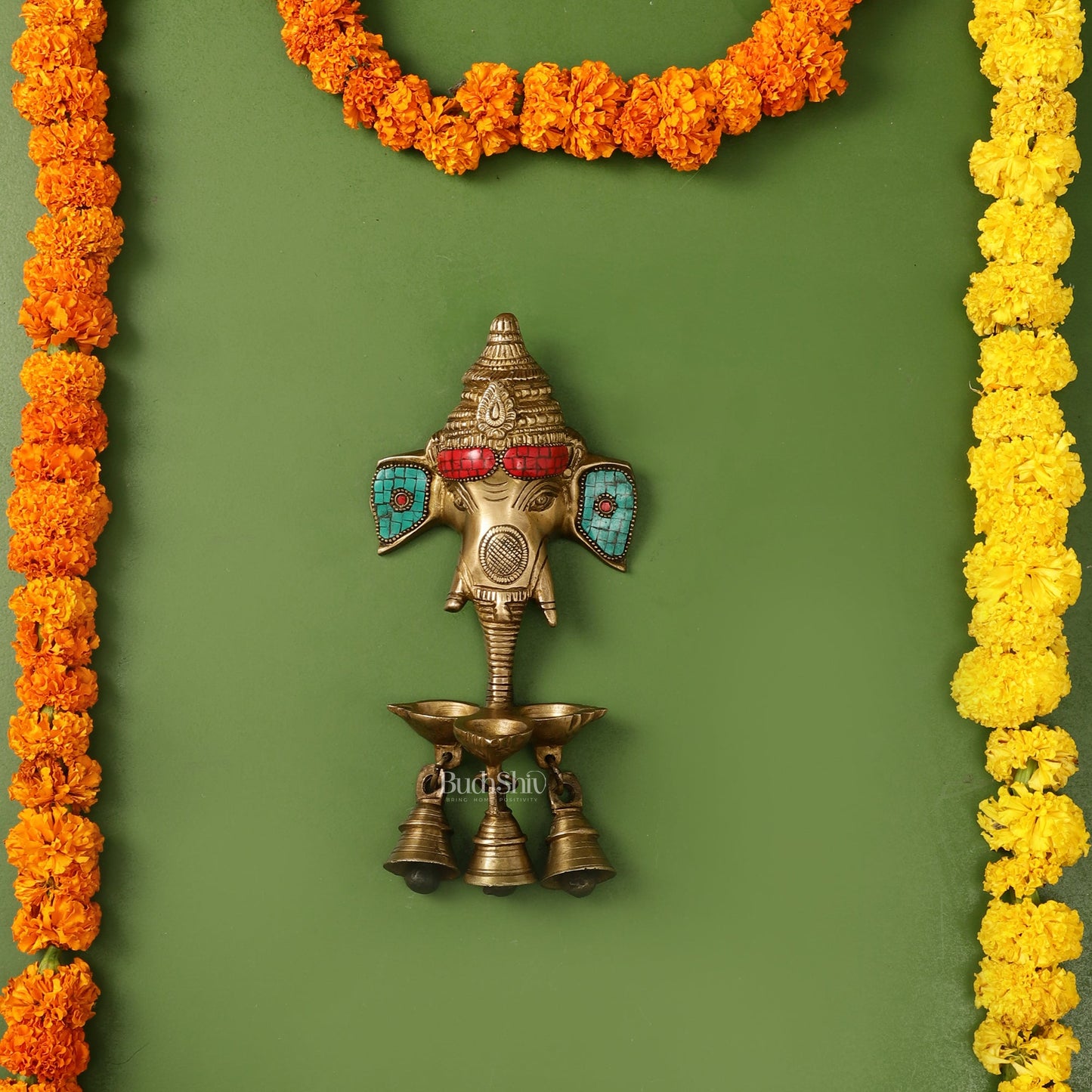 Ganesha Diya Lamp Wall Hanging diya 10" - Budhshiv.com