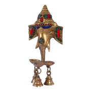 Ganesha Diya Lamp Wall Hanging for Wall and Door Home Decor 10" - Budhshiv.com