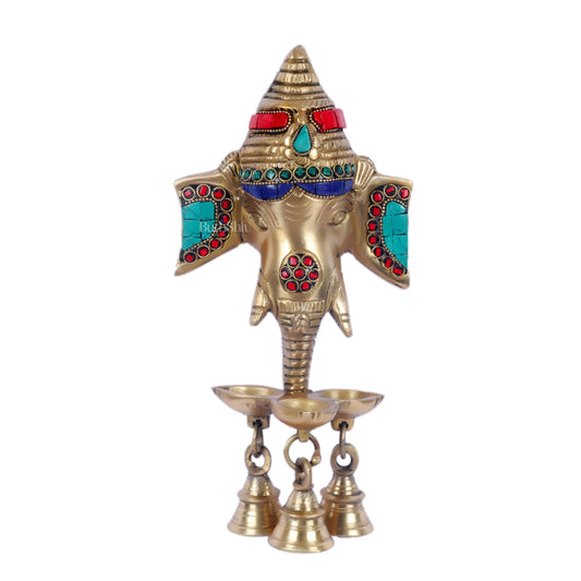 Ganesha Diya Lamp Wall Hanging for Wall and Door Home Decor 10" - Budhshiv.com
