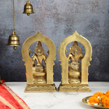 Ganesha Lakshmi - Brass Idols 10" - Budhshiv.com