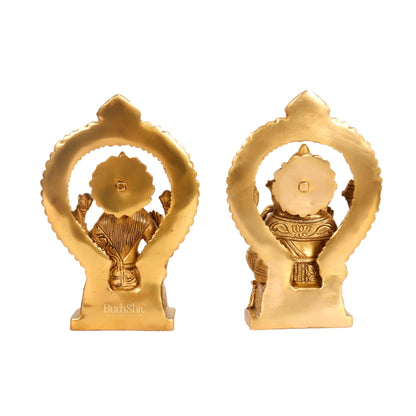 Ganesha lakshmi brass murti 8.5 inch - Budhshiv.com