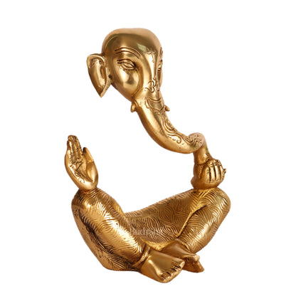 Ganesha modern Abstract Brass Antique Gold Finish| Medium 8.5 " - Budhshiv.com