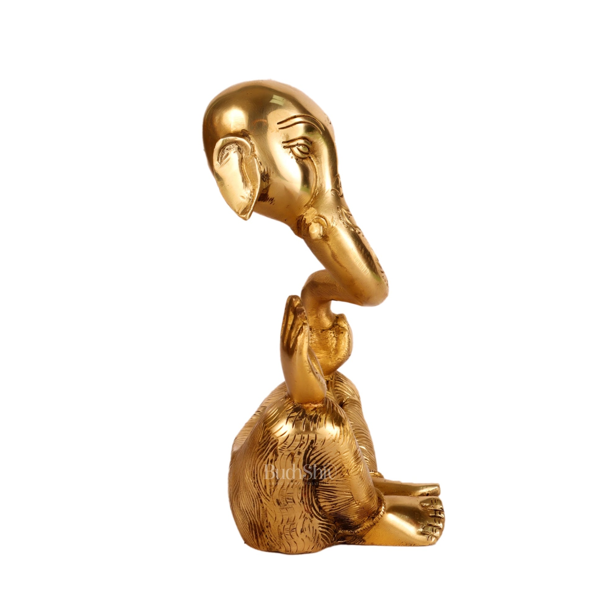 Ganesha modern Abstract Brass Antique Gold Finish| Medium 8.5 " - Budhshiv.com