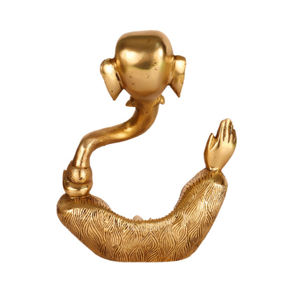 Ganesha modern Abstract Brass Antique Gold Finish| Medium 8.5 " - Budhshiv.com