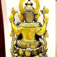 Ganesha on a lotus base brass idol 12 inches - Budhshiv.com